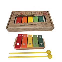 Diatonic COLORFUL 5 tone glockenspiel  on wooden base